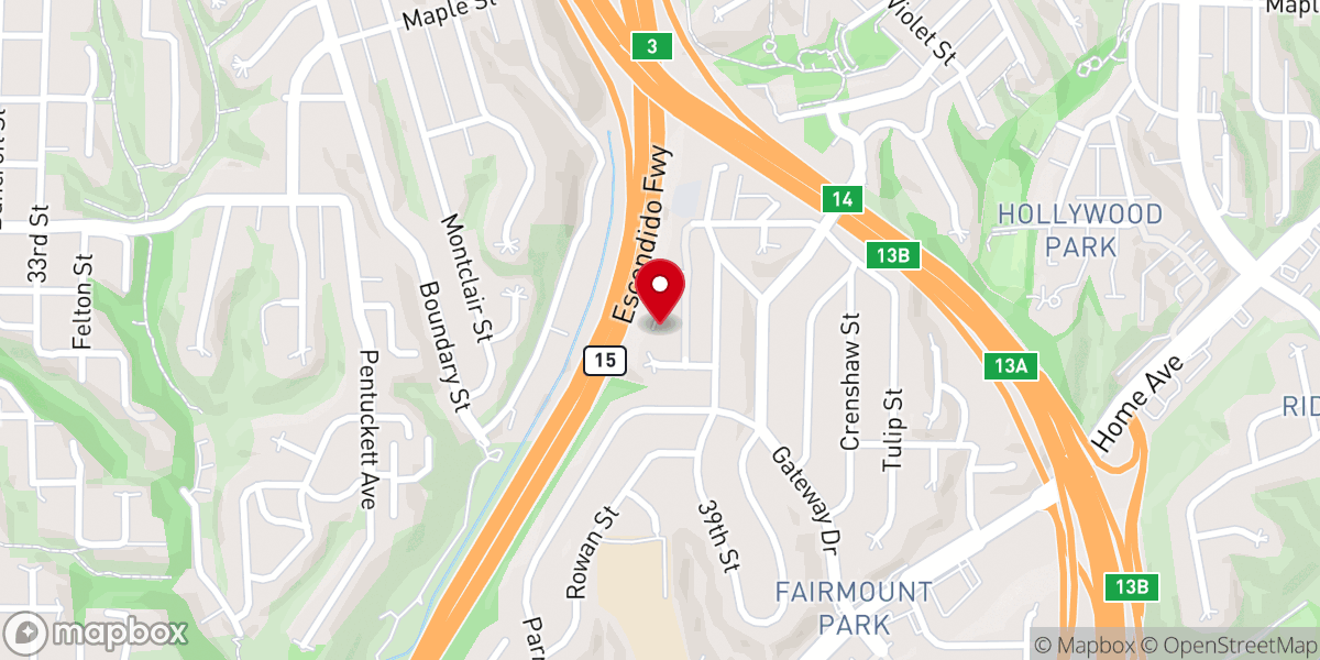 Map showing location of Friends Meeting House of San Diego