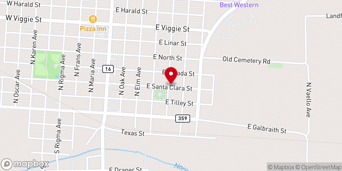 Map showing location of Our Lady of Guadalupe Parish