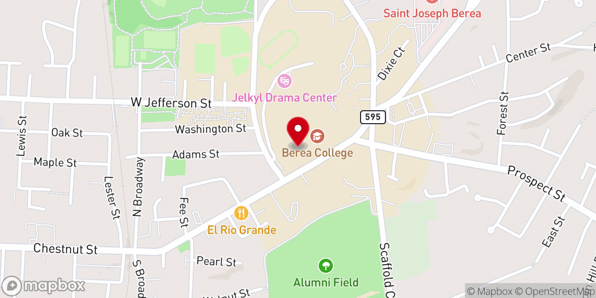 Map showing location of Berea College Phelps Stokes