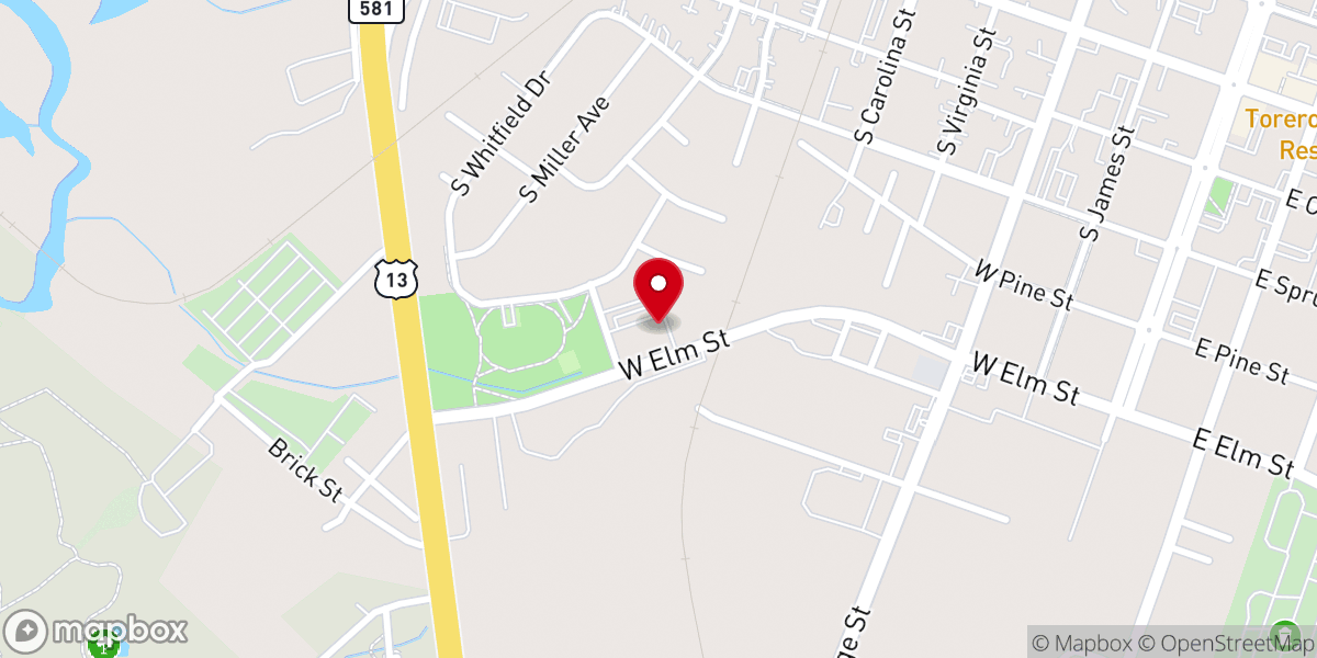 Map showing location of Antioch Missionary Baptist Church