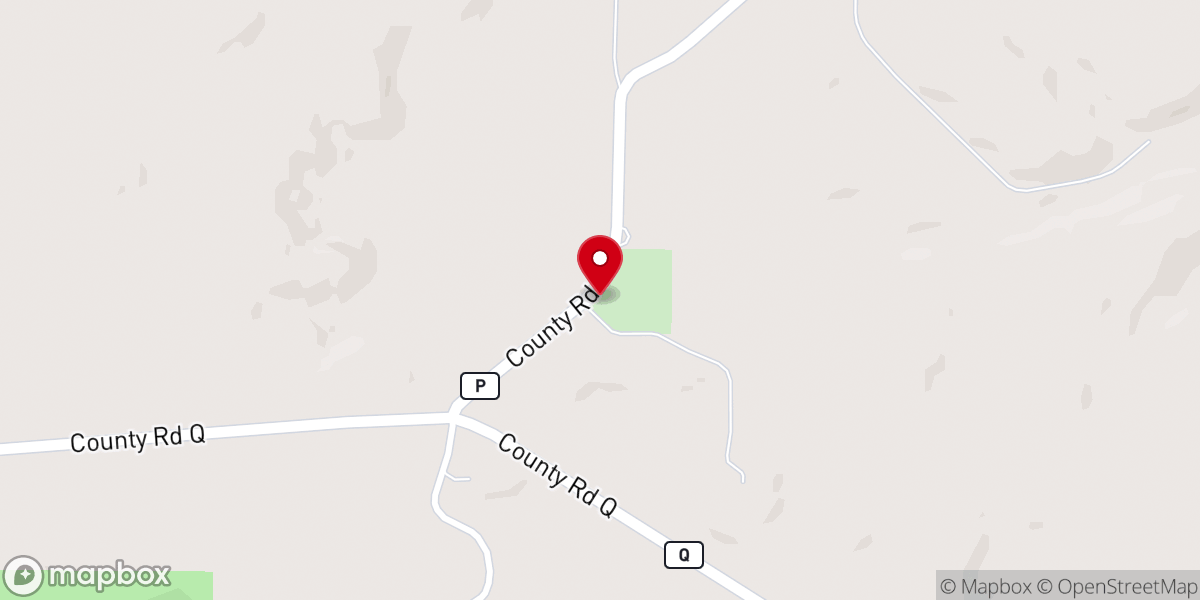 Map showing location of Otter Creek Church