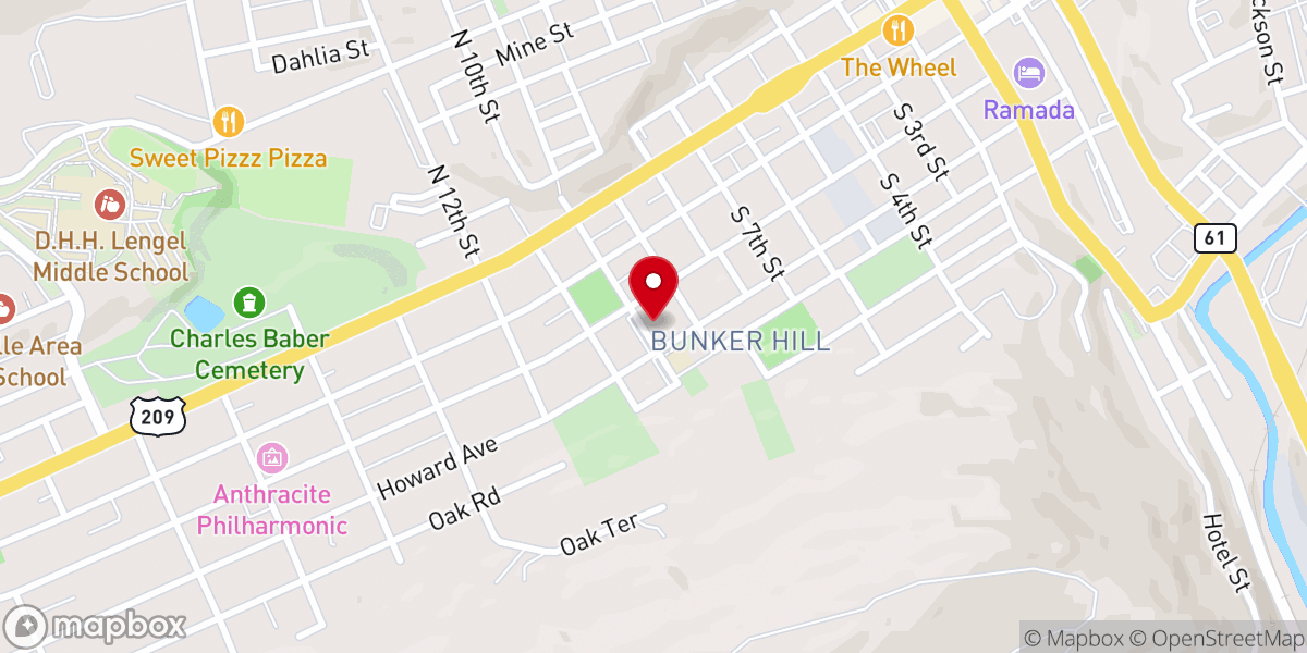 Map showing location of St. John the Baptist Catholic Church