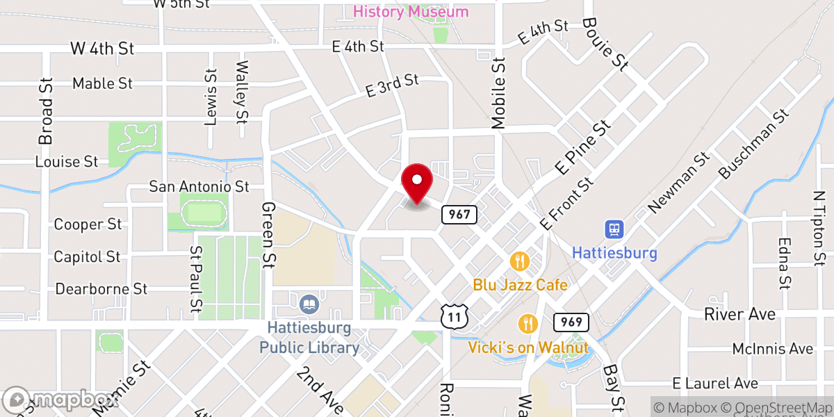 Map showing location of Main Street United Methodist
