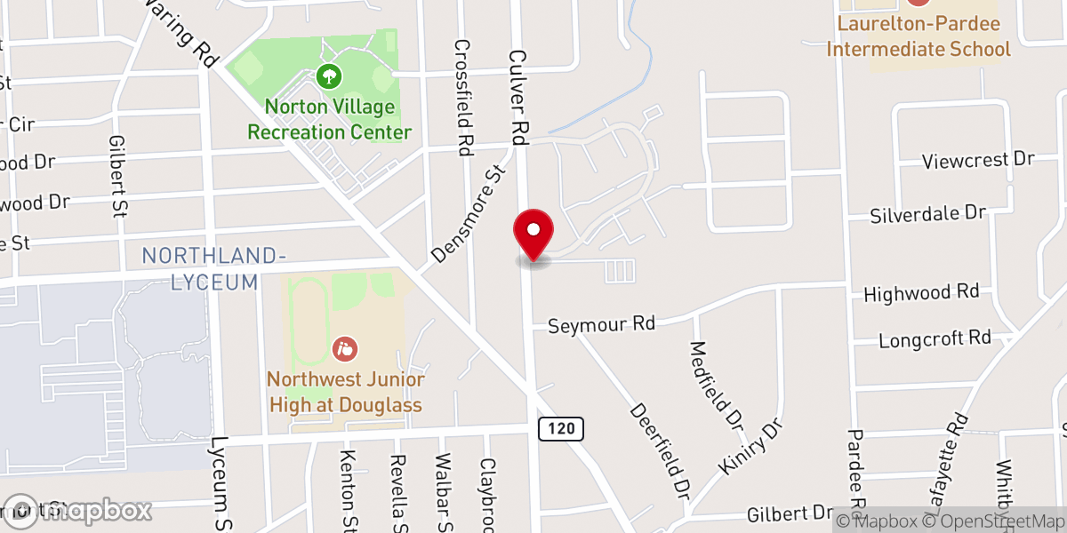 Map showing location of Glad Tidings Church