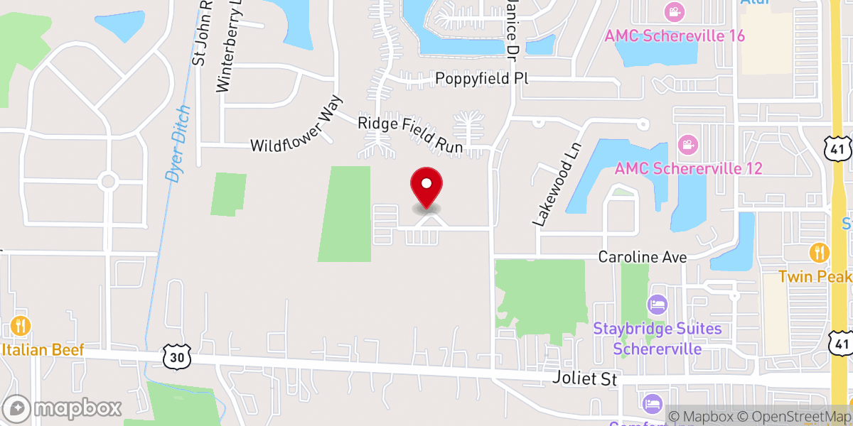 Map showing location of Crossroads Community Church