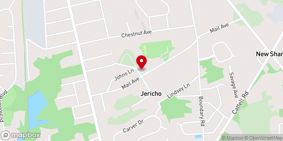 Map showing location of First Baptist Church of Jericho