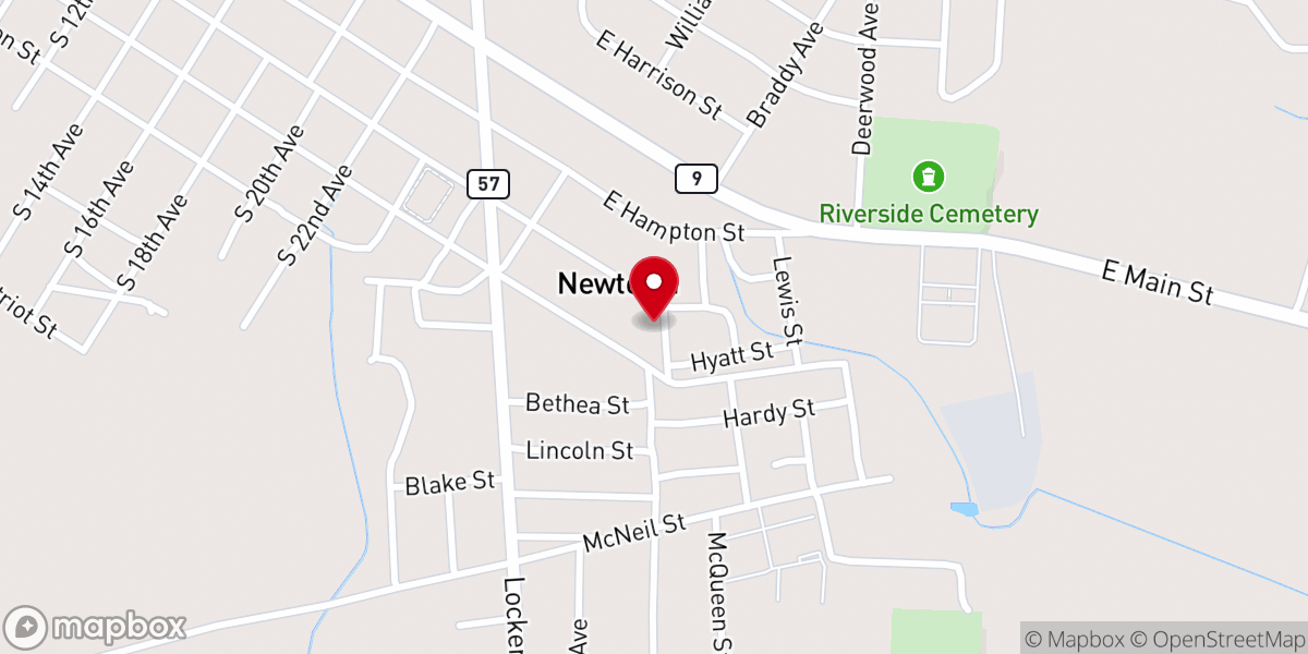 Map showing location of Temple Deliverance. Holiness. Church