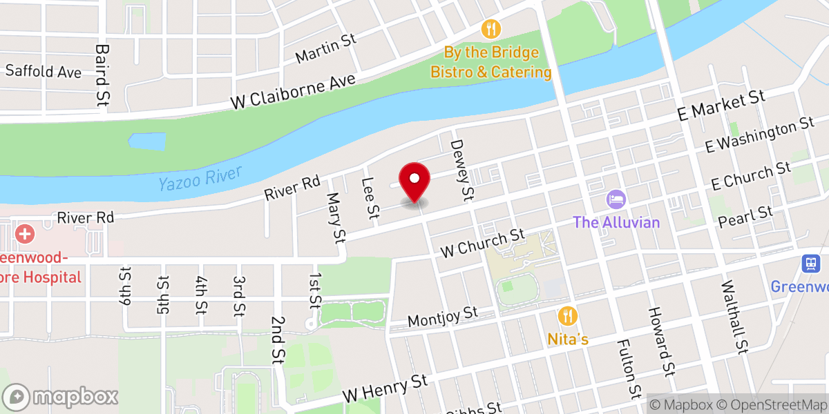 Map showing location of First Christian Church