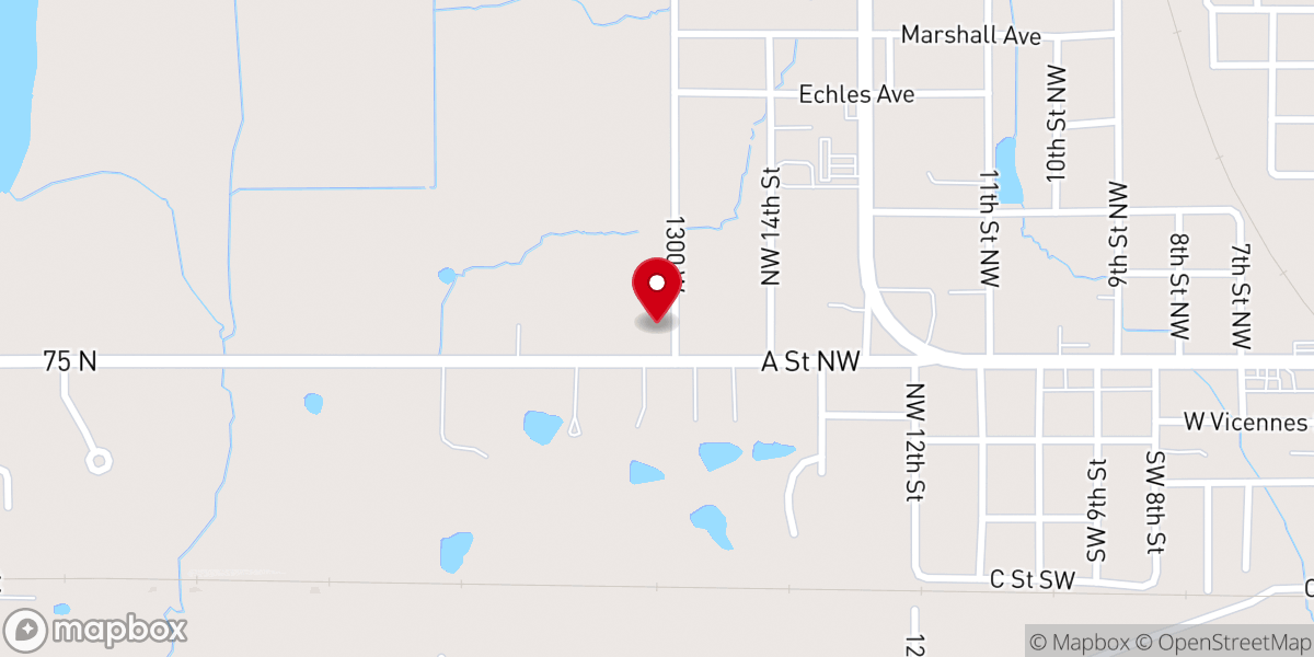 Map showing location of Fellowship Baptist Church