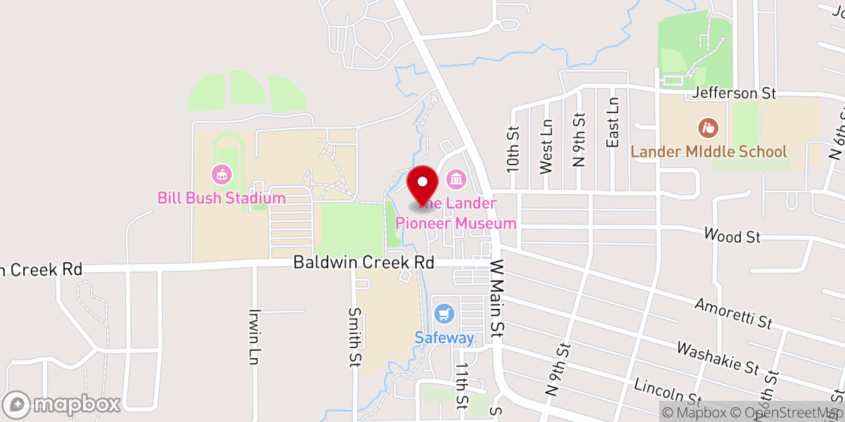 Map showing location of The Rock Church Lander Wyoming