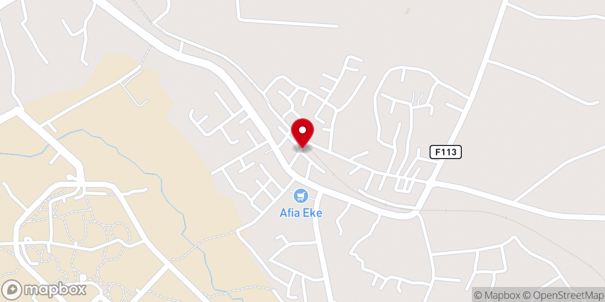 Map showing location of TRCW, Agbani 1 (The Redemption Church Worldwide)