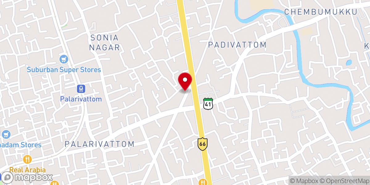 Map showing location of Metro Church of God,Palarivattom pipe line Cochin