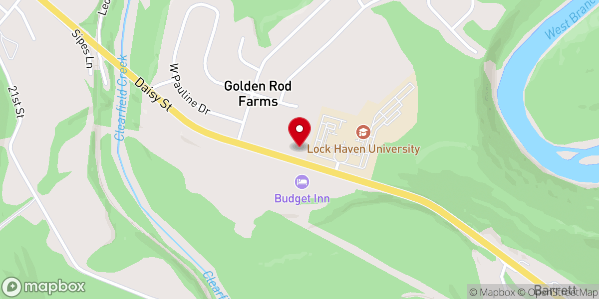 Map showing location of Hope Baptist Church of Clearfield
