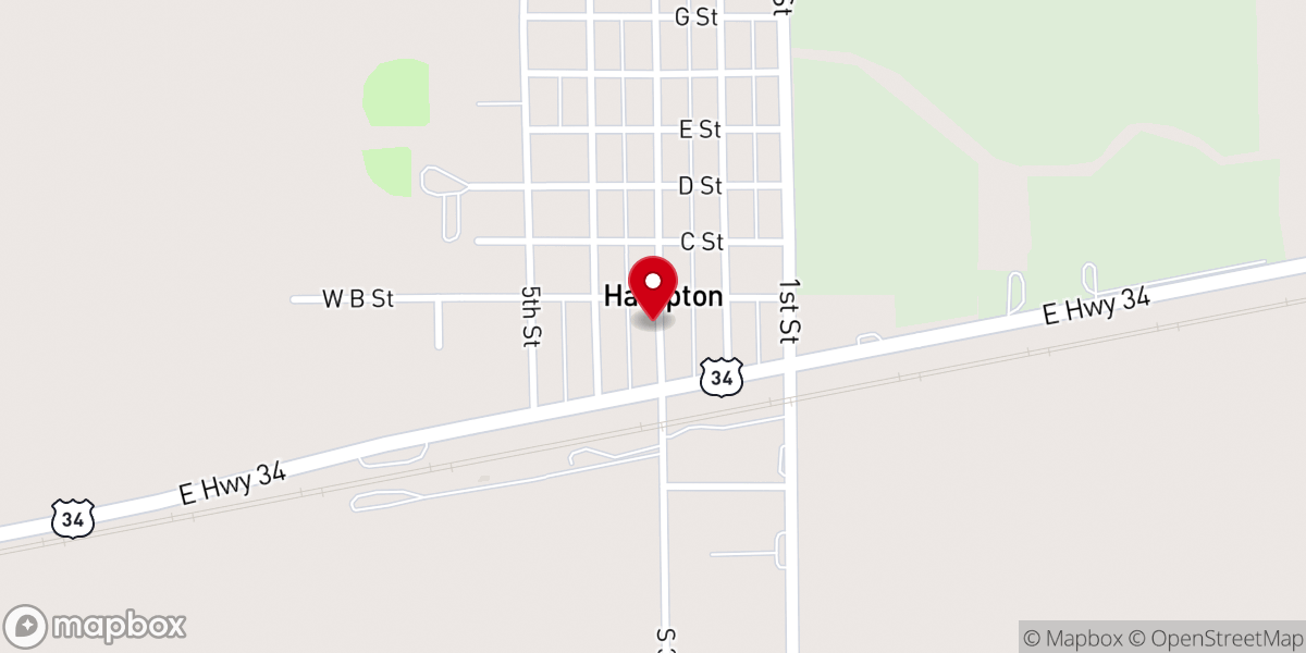 Map showing location of Village Of Hampton