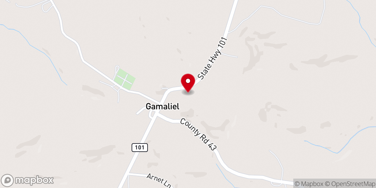 Map showing location of Gamaliel Church of Christ