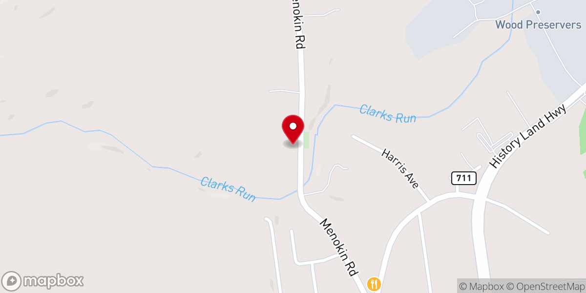 Map showing location of Clarksville Baptist Church
