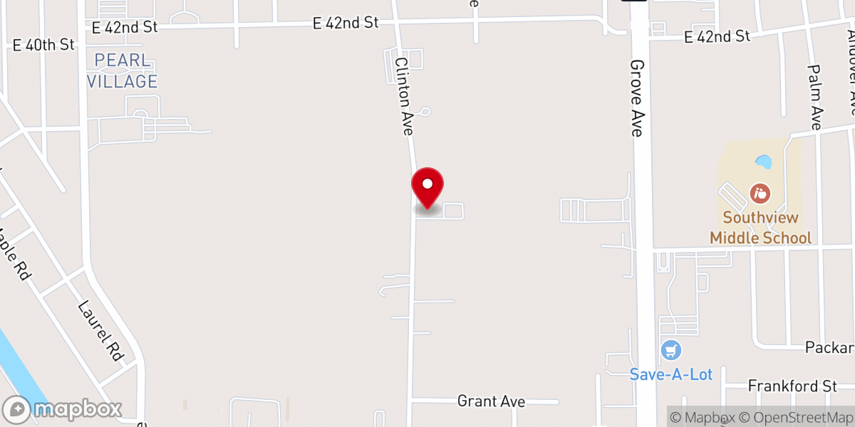Map showing location of Christ Evangalical Lutheran Church