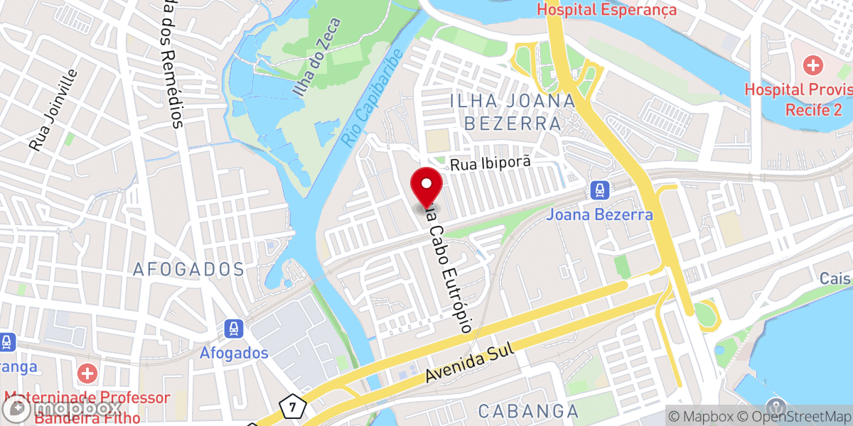 Map showing location of Igreja O Brasil Para Cristo
