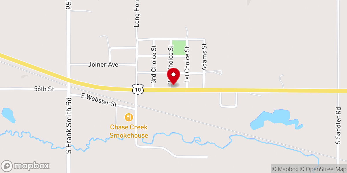 Map showing location of Chase Barton United Methodist Church