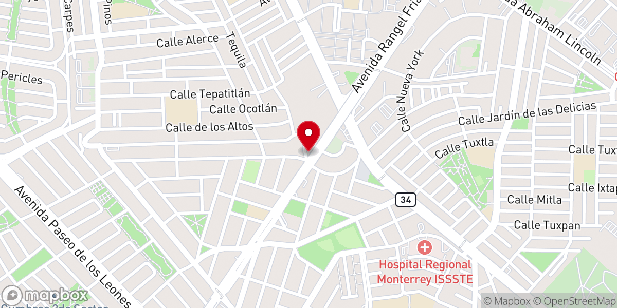 Map showing location of Iglesia de Dios Ministerial de Jesucristo Internacional - IDMJI - CGMJI -- MX - MONTERREY