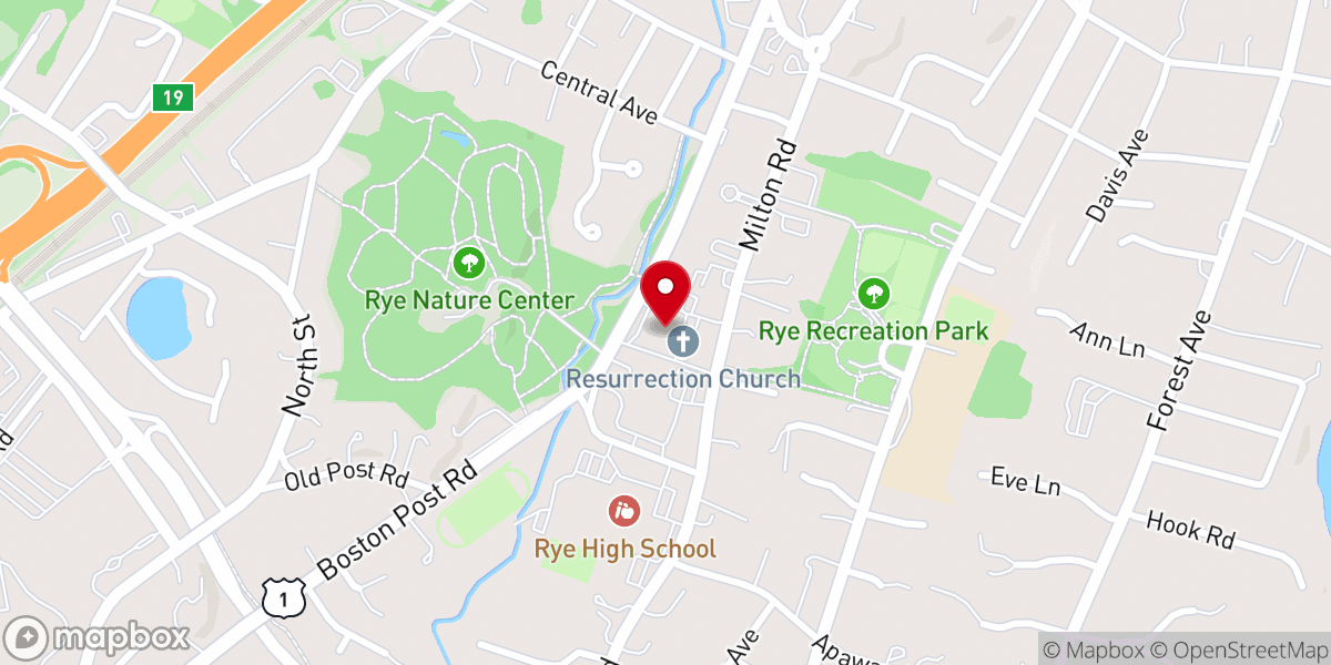 Map showing location of Church of the Resurrection