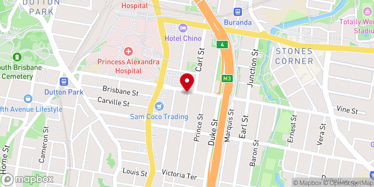 Map showing location of Mar Thoma Church, Brisbane
