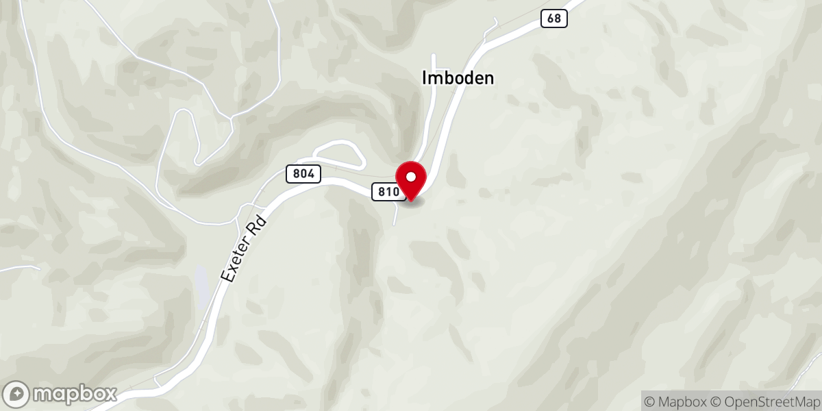 Map showing location of Imboden United Community Church