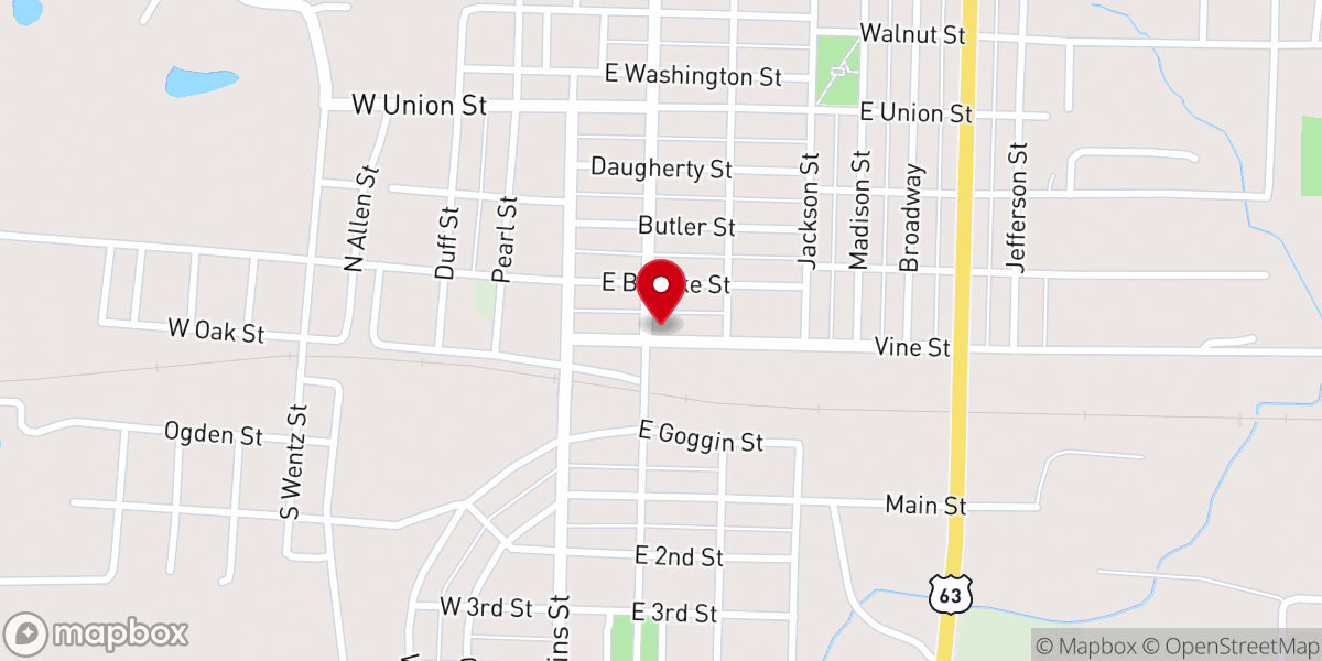 Map showing location of Maples Repertory Theatre