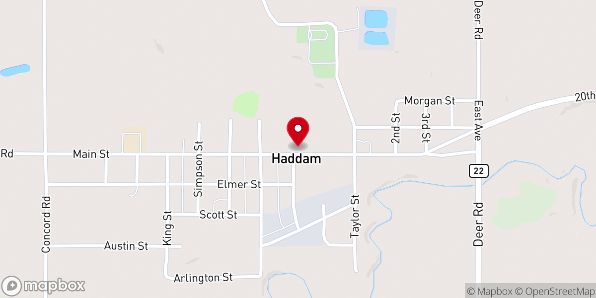 Map showing location of Haddam City Office