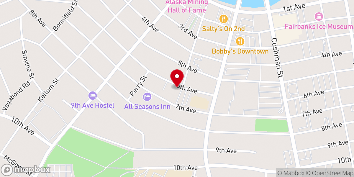 Map showing location of First Baptist Church
