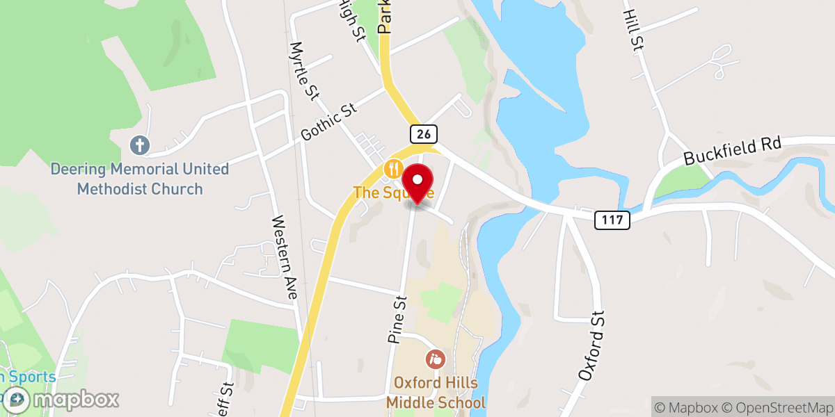 Map showing location of First Universalist Church of South Paris