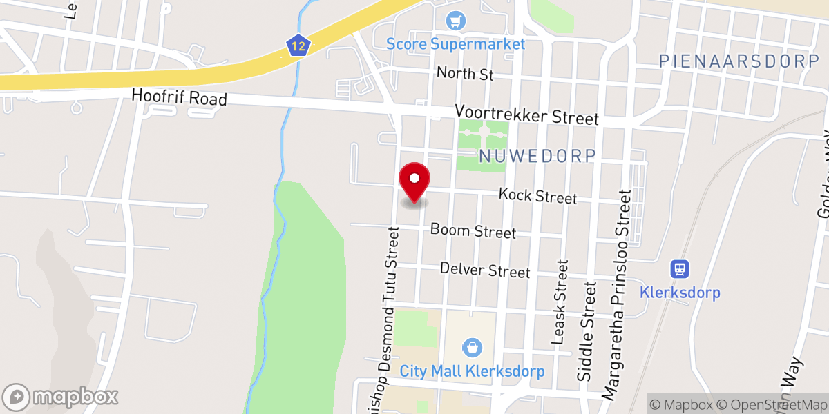 Map showing location of Nuwe Apostoliese Kerk