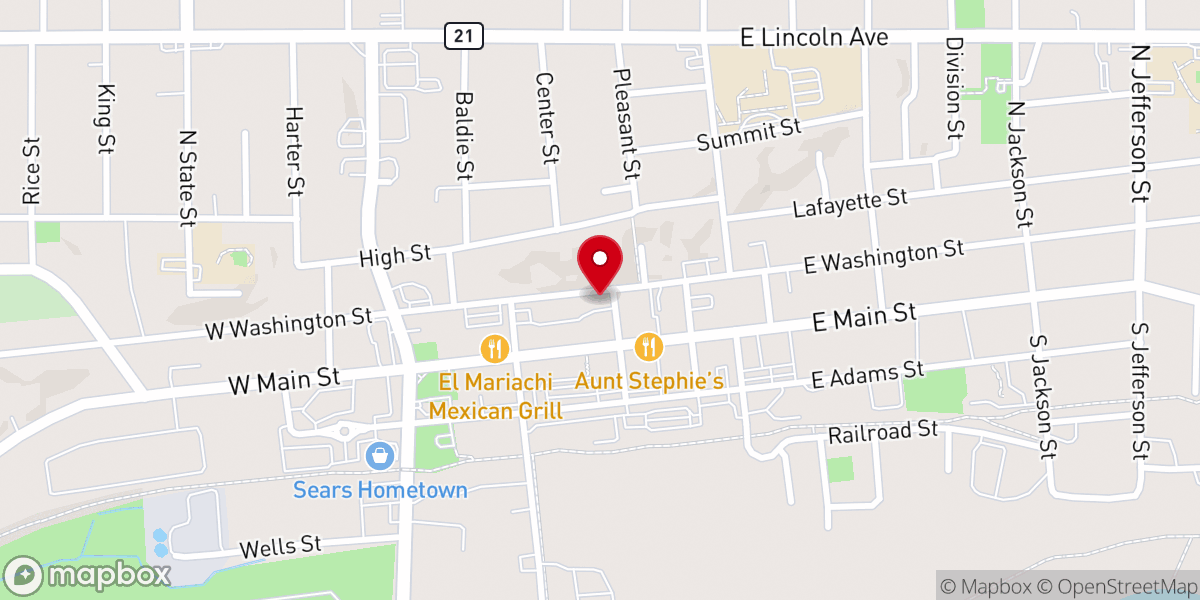 Map showing location of Christian Service Center