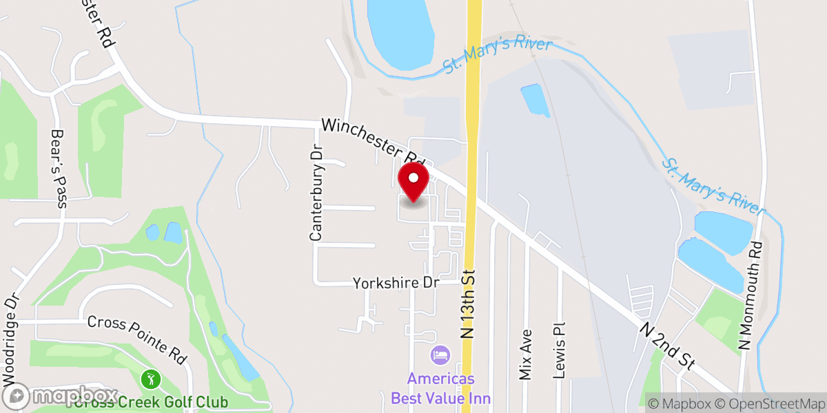 Map showing location of Bridge Community Church