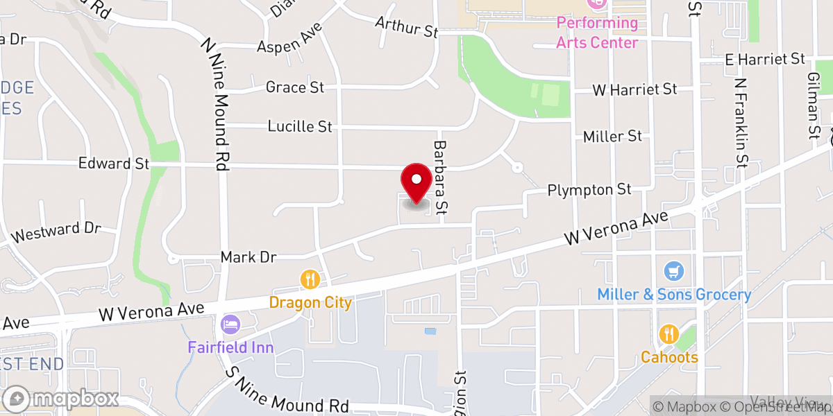 Map showing location of Salem United Church of Christ