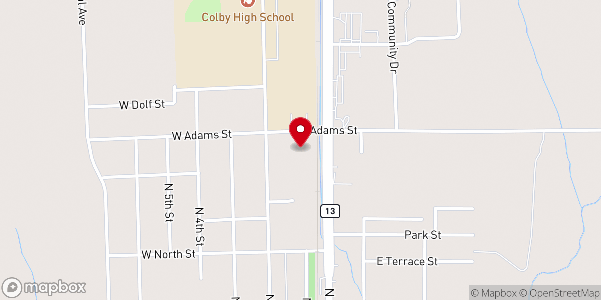 Map showing location of Colby Lion's Shelter