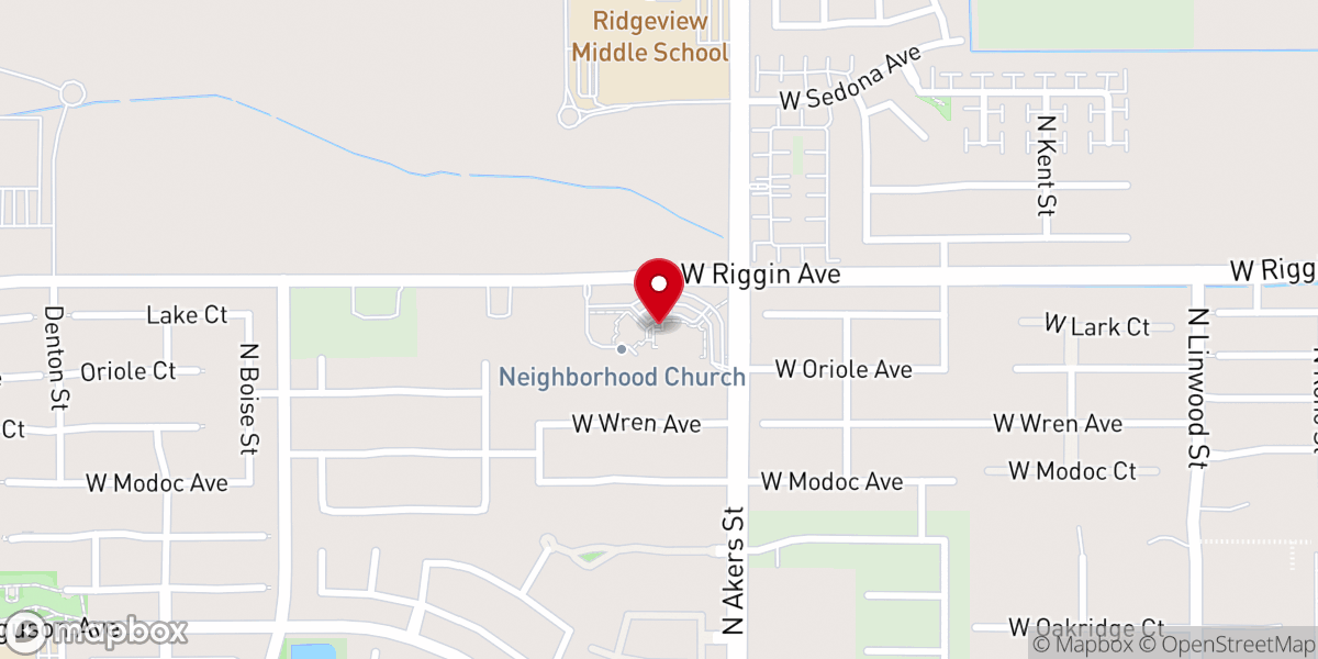 Map showing location of Assembly of God Neighborhood Church
