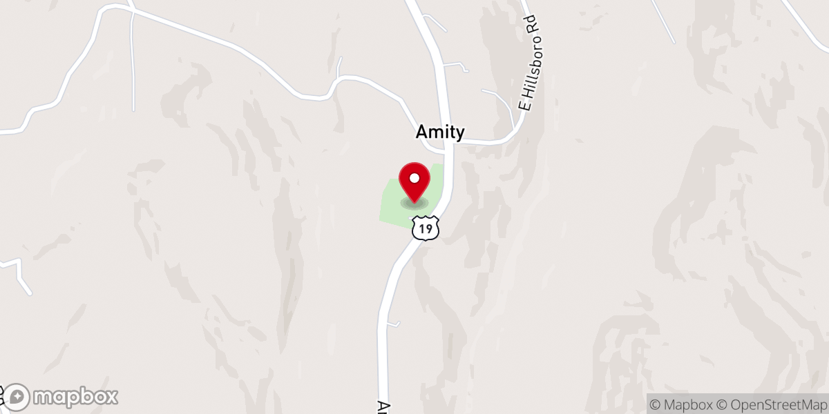 Map showing location of Amity Methodist Church