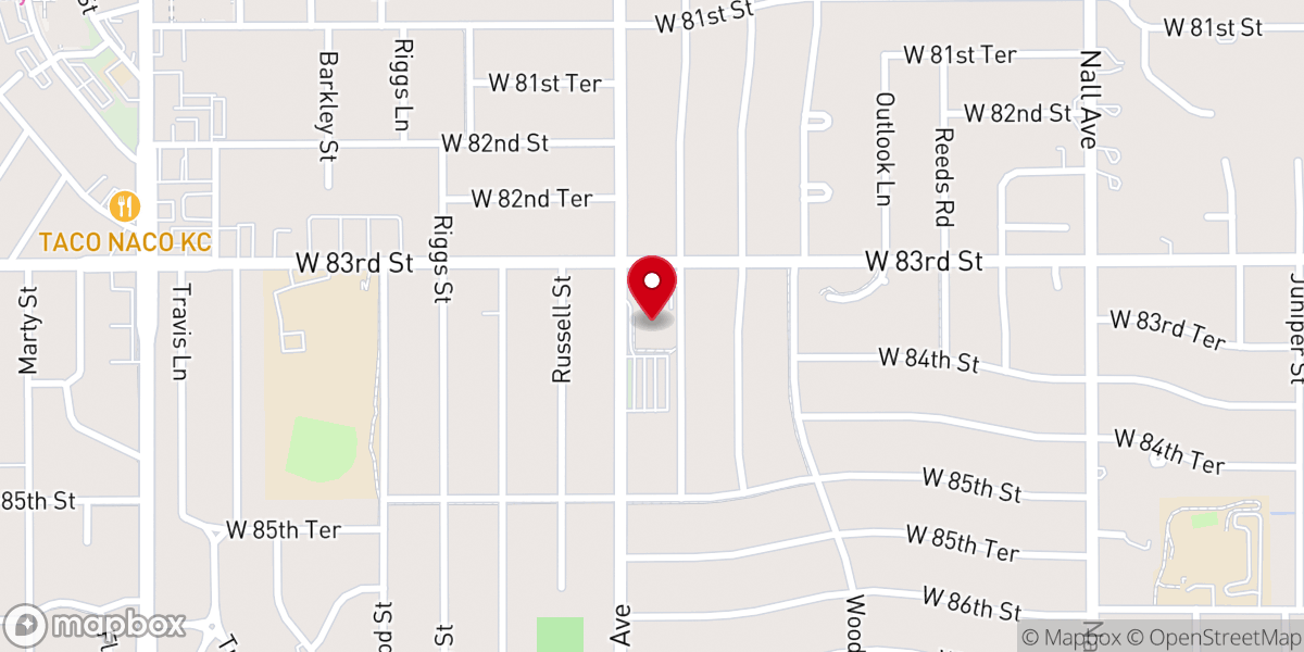 Map showing location of Vineyard Community Church