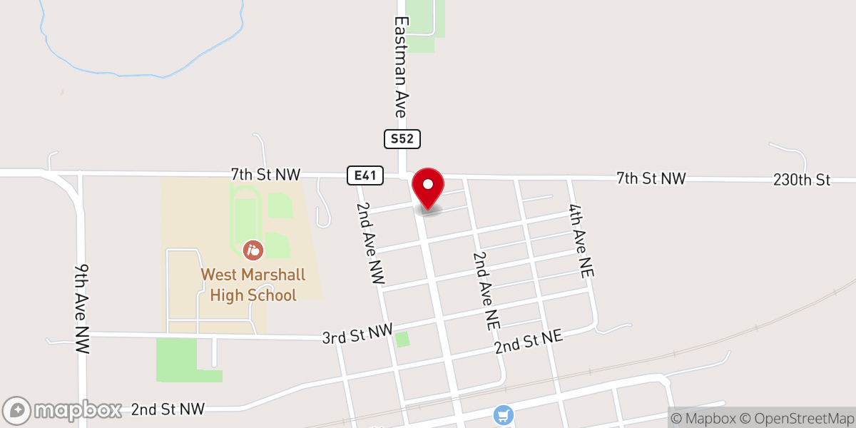 Map showing location of St Paul Lutheran Church