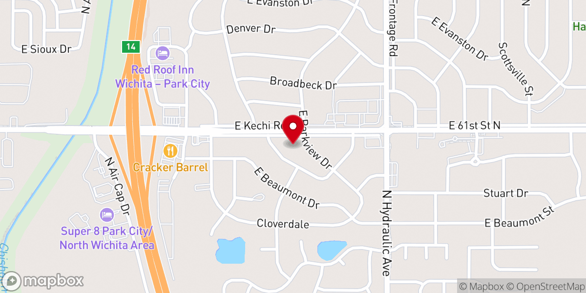 Map showing location of Park City Baptist Church