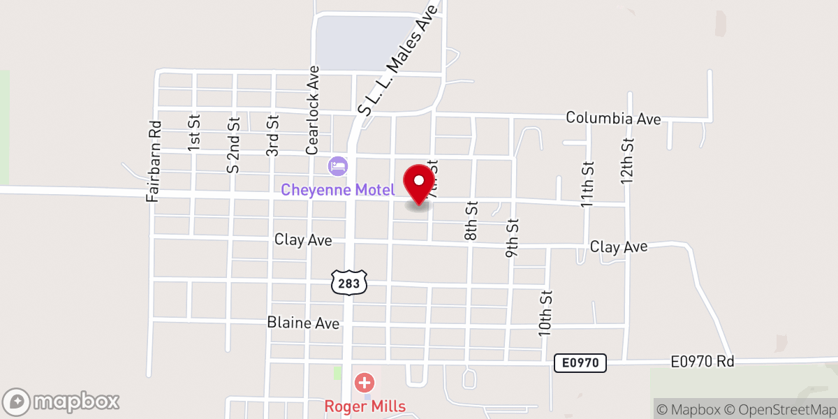 Map showing location of First Baptist Church of Cheyenne