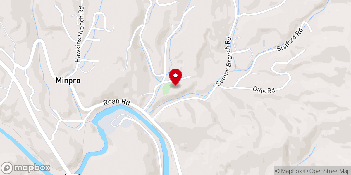 Map showing location of Pine Branch Baptist Church