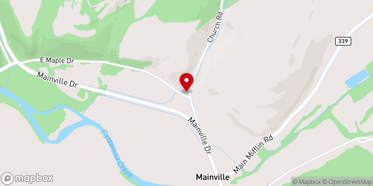 Map showing location of Emanuel Lutheran Church