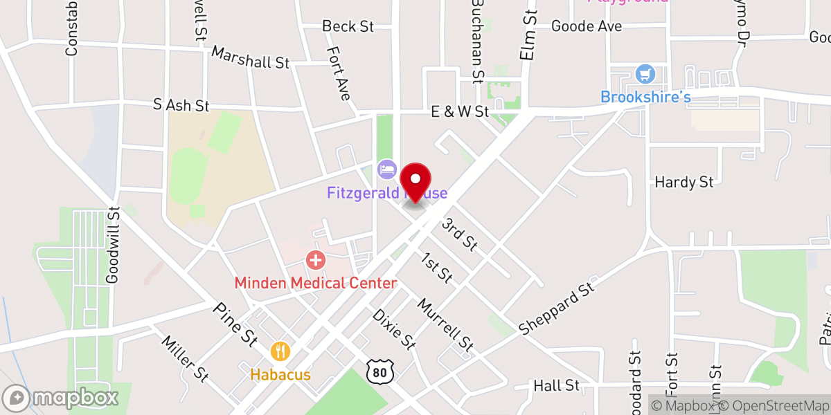 Map showing location of Minden Presbyterian Church