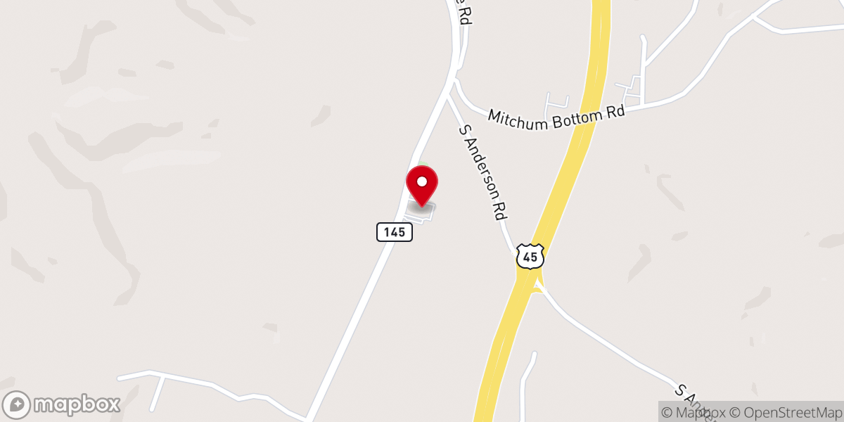 Map showing location of New Hope Baptist Church