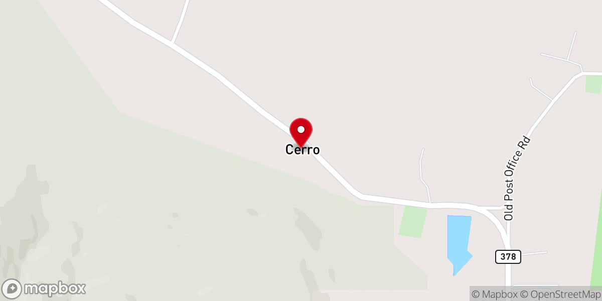 Map showing location of Cerro