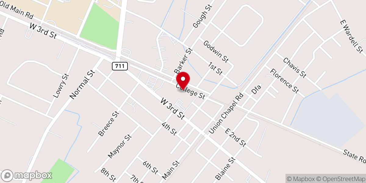 Map showing location of food bank