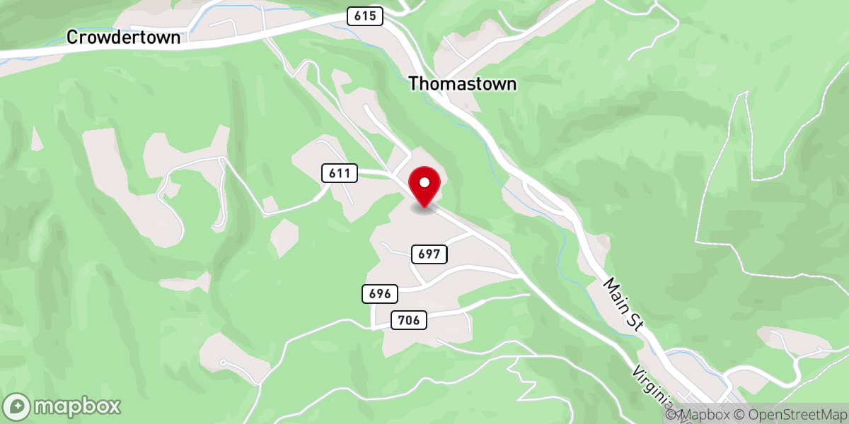 Map showing location of Hot Springs Baptist Church