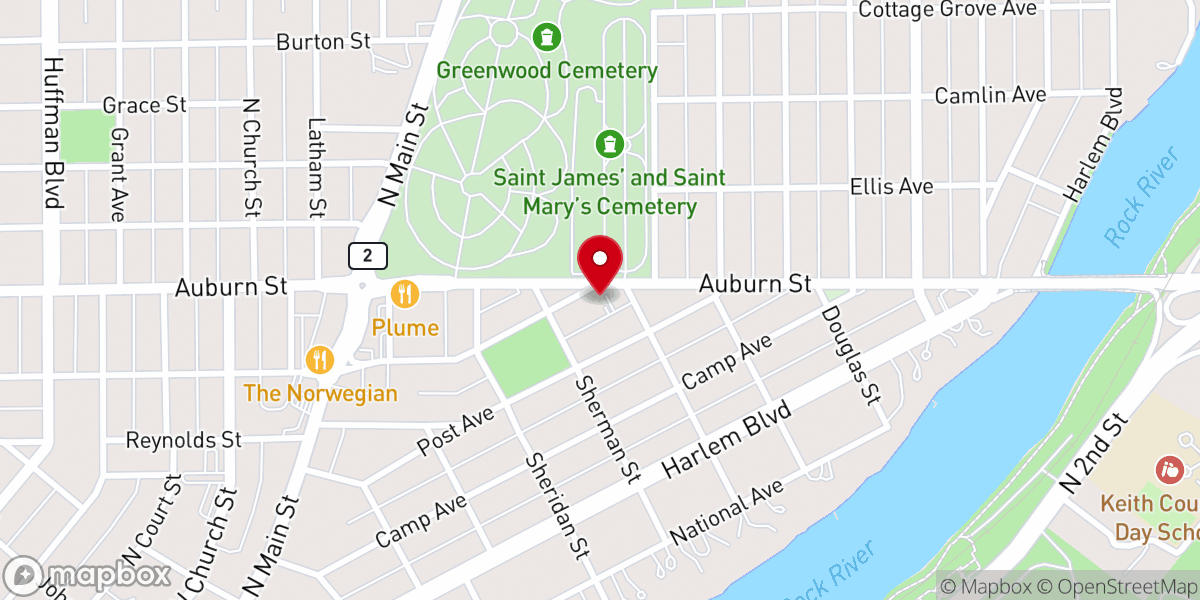 Map showing location of Turning Point Church